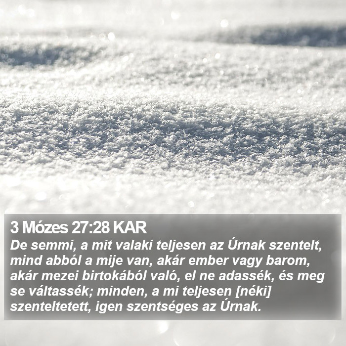 3 Mózes 27:28 KAR Bible Study