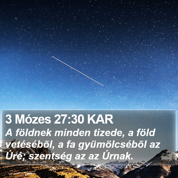 3 Mózes 27:30 KAR Bible Study