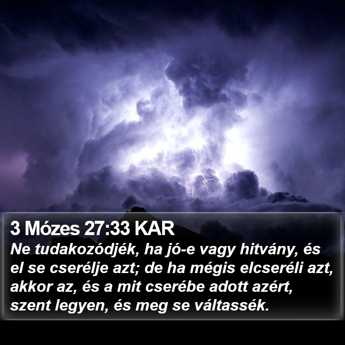 3 Mózes 27:33 KAR Bible Study