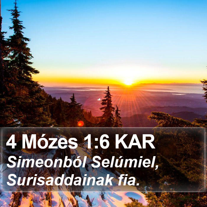 4 Mózes 1:6 KAR Bible Study