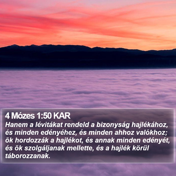 4 Mózes 1:50 KAR Bible Study