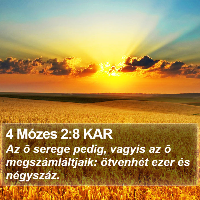 4 Mózes 2:8 KAR Bible Study