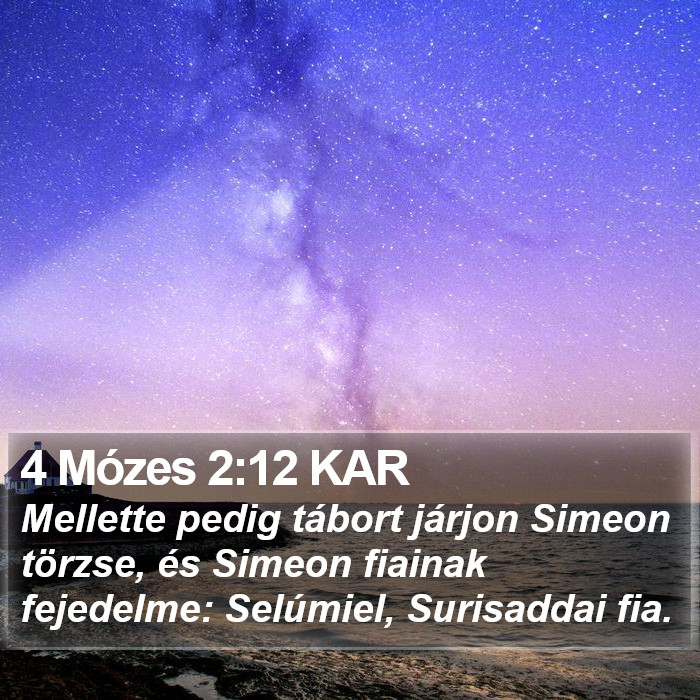 4 Mózes 2:12 KAR Bible Study