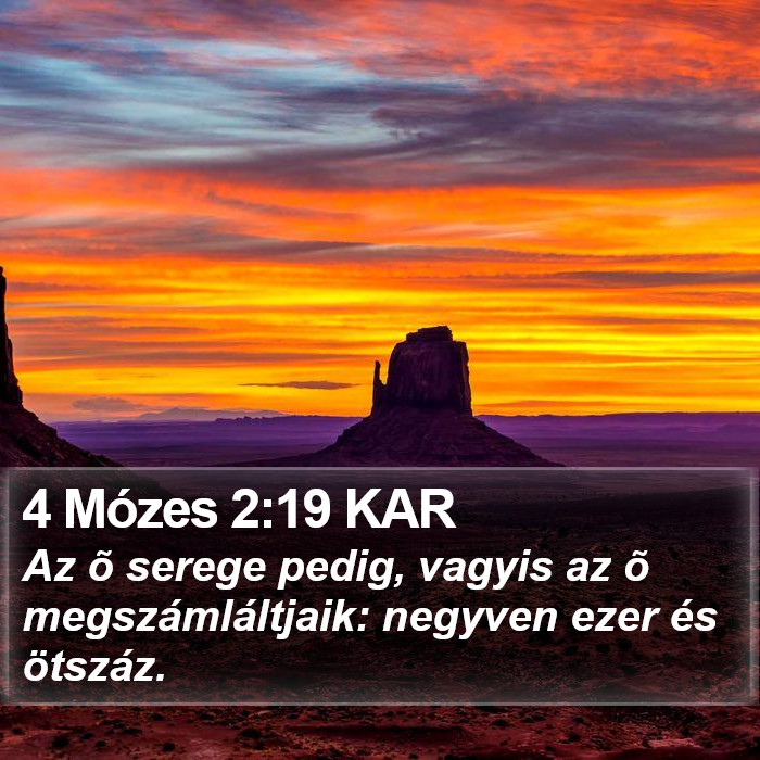 4 Mózes 2:19 KAR Bible Study