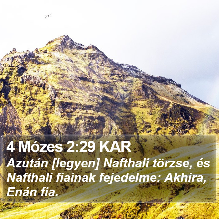 4 Mózes 2:29 KAR Bible Study