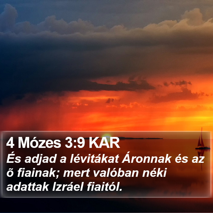 4 Mózes 3:9 KAR Bible Study