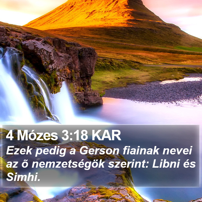 4 Mózes 3:18 KAR Bible Study