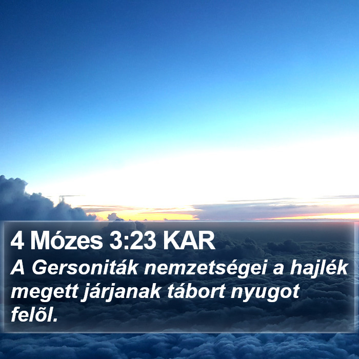 4 Mózes 3:23 KAR Bible Study