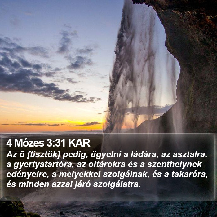 4 Mózes 3:31 KAR Bible Study