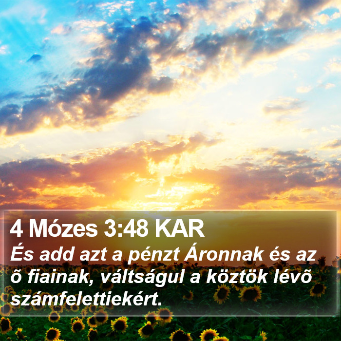 4 Mózes 3:48 KAR Bible Study