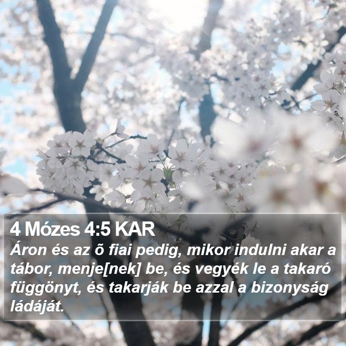 4 Mózes 4:5 KAR Bible Study