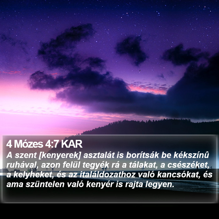 4 Mózes 4:7 KAR Bible Study