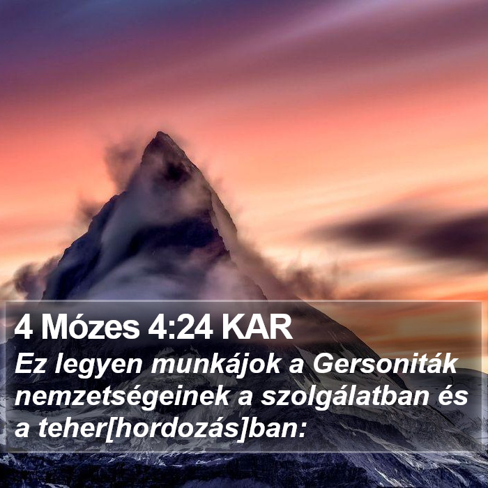 4 Mózes 4:24 KAR Bible Study