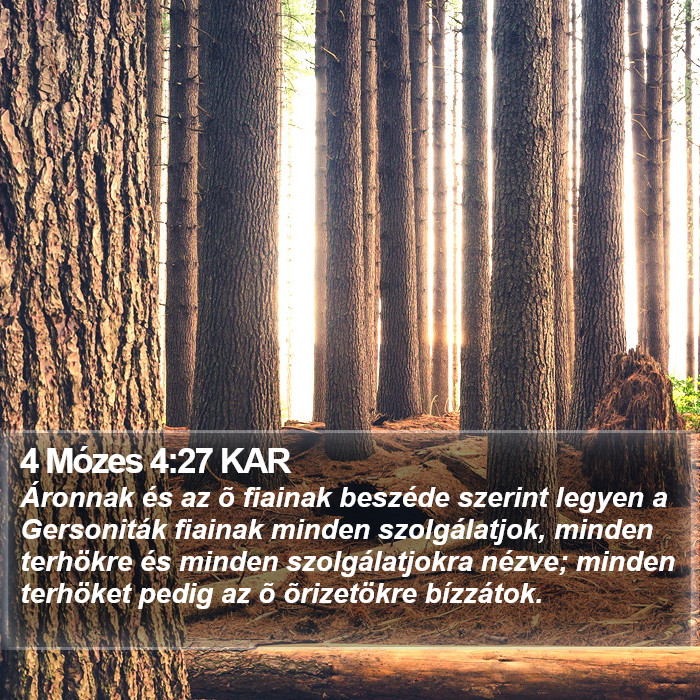 4 Mózes 4:27 KAR Bible Study