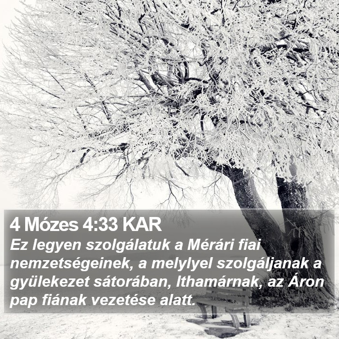 4 Mózes 4:33 KAR Bible Study