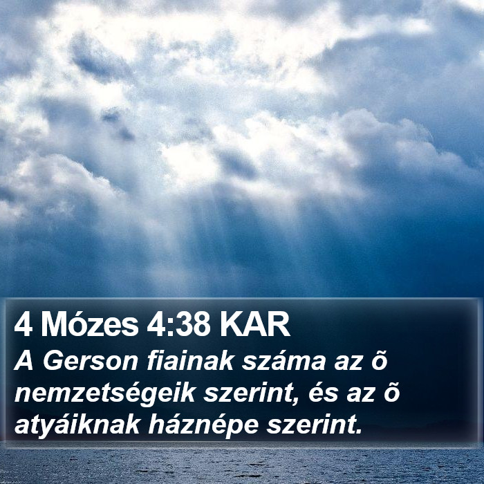 4 Mózes 4:38 KAR Bible Study