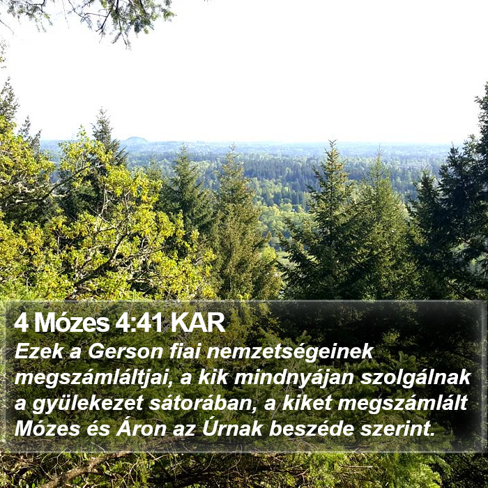 4 Mózes 4:41 KAR Bible Study