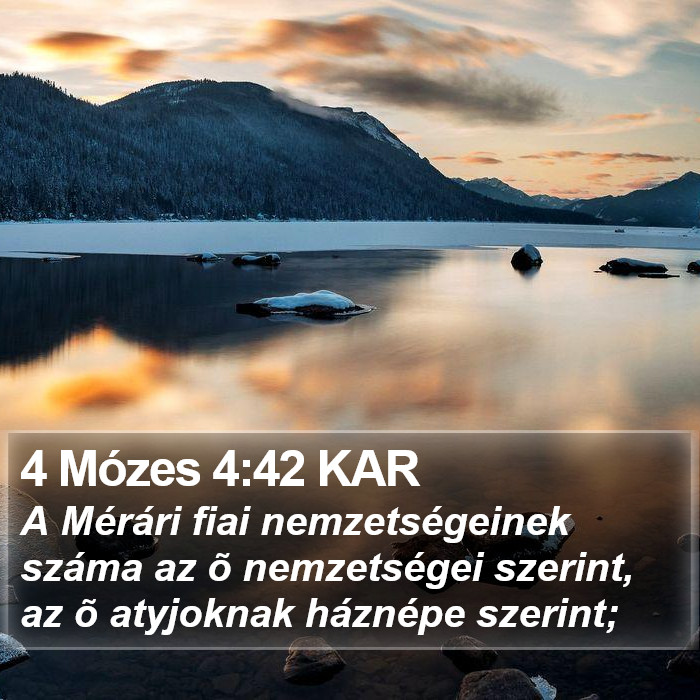 4 Mózes 4:42 KAR Bible Study