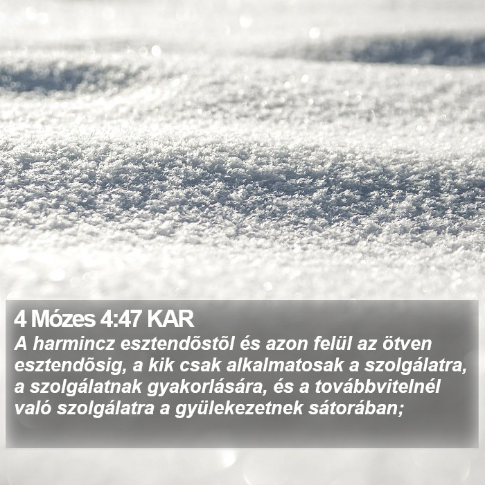 4 Mózes 4:47 KAR Bible Study