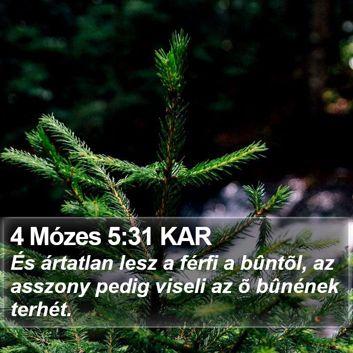 4 Mózes 5:31 KAR Bible Study