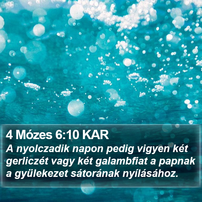 4 Mózes 6:10 KAR Bible Study