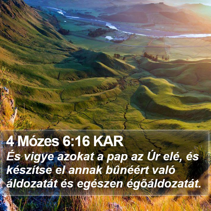 4 Mózes 6:16 KAR Bible Study