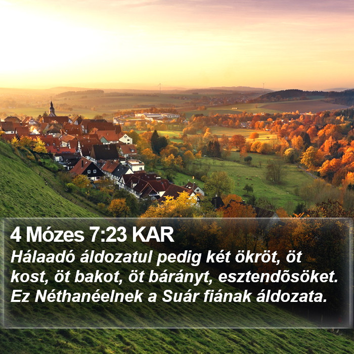 4 Mózes 7:23 KAR Bible Study