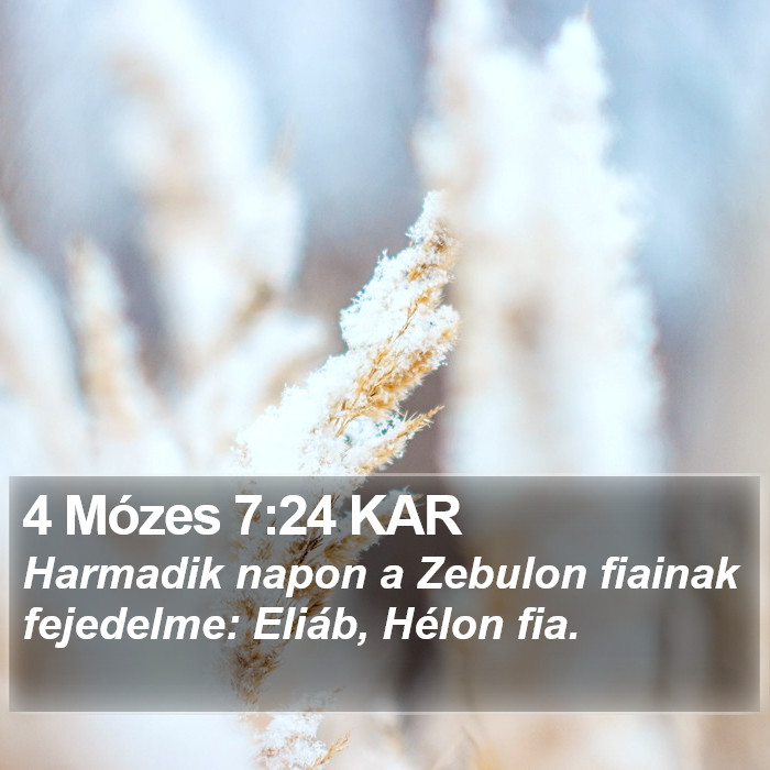 4 Mózes 7:24 KAR Bible Study