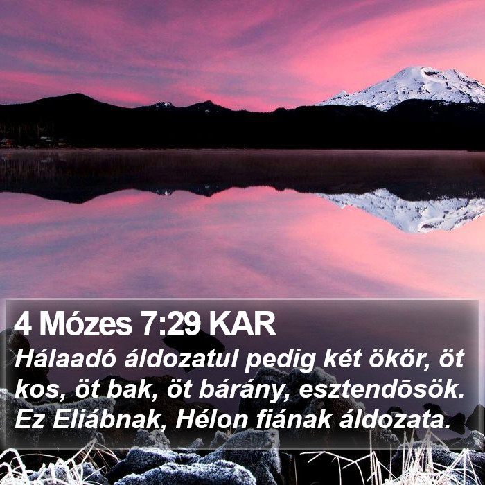 4 Mózes 7:29 KAR Bible Study