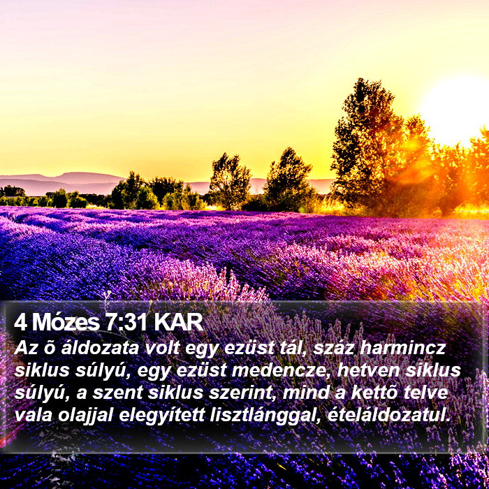 4 Mózes 7:31 KAR Bible Study