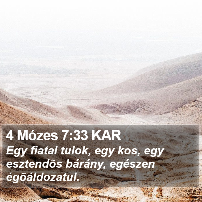 4 Mózes 7:33 KAR Bible Study