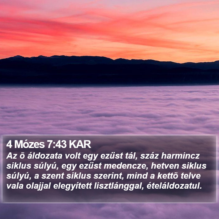 4 Mózes 7:43 KAR Bible Study