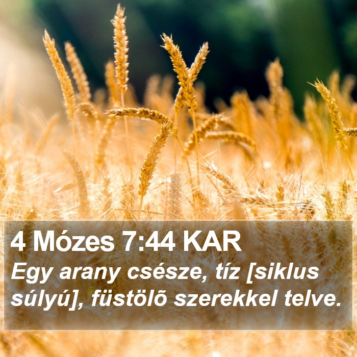 4 Mózes 7:44 KAR Bible Study