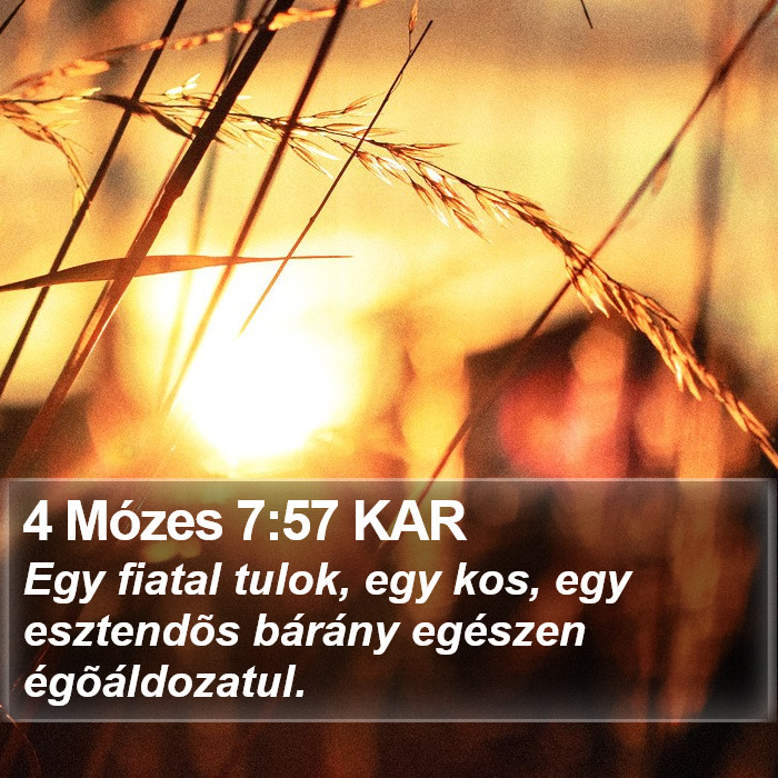 4 Mózes 7:57 KAR Bible Study