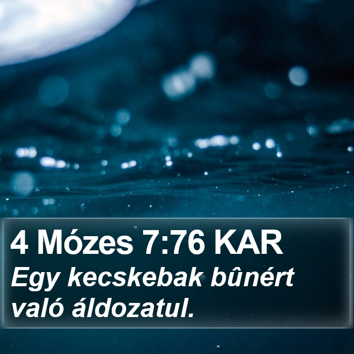 4 Mózes 7:76 KAR Bible Study