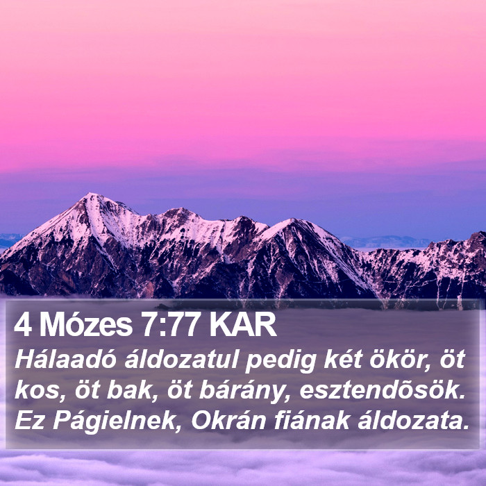 4 Mózes 7:77 KAR Bible Study