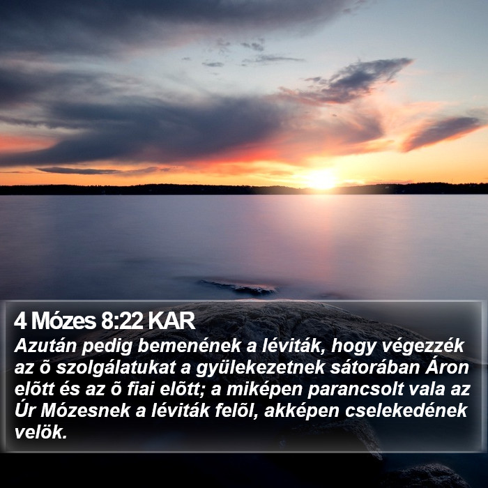 4 Mózes 8:22 KAR Bible Study