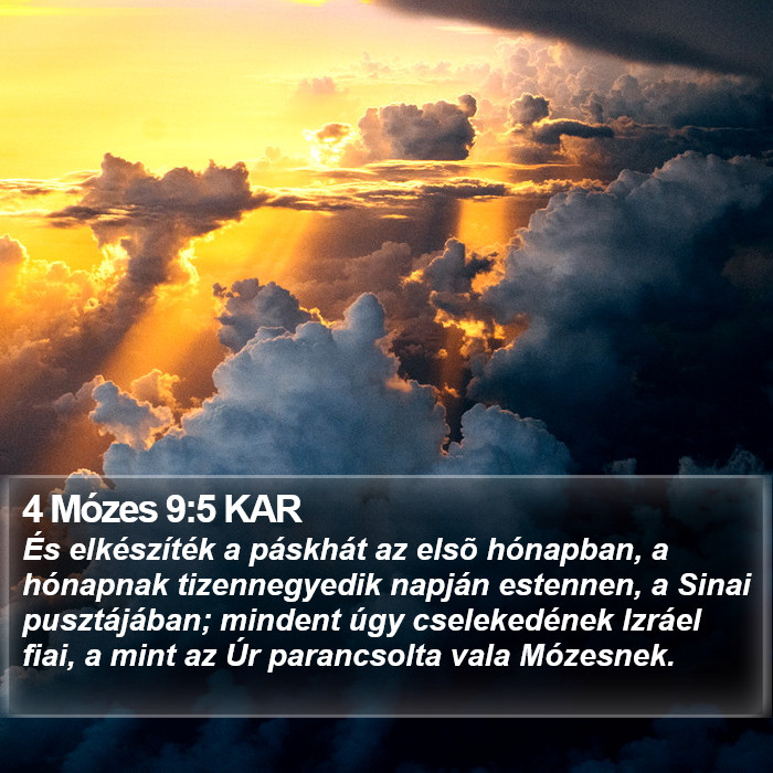 4 Mózes 9:5 KAR Bible Study