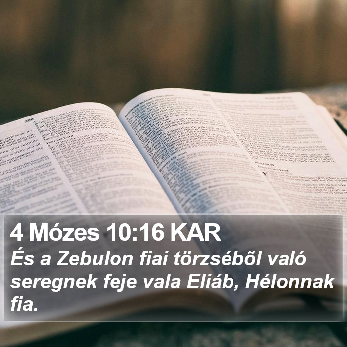 4 Mózes 10:16 KAR Bible Study
