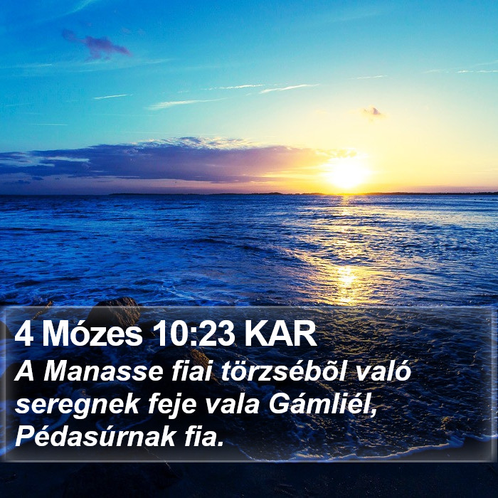 4 Mózes 10:23 KAR Bible Study