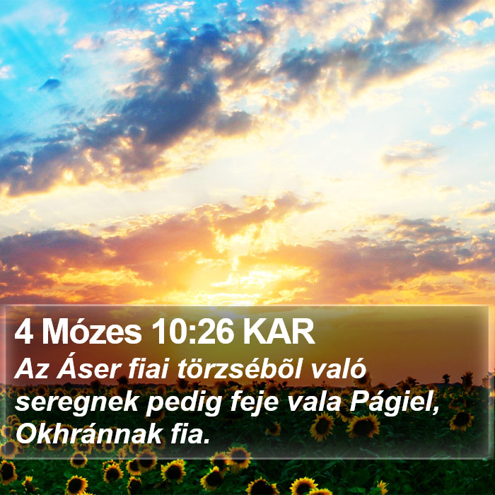 4 Mózes 10:26 KAR Bible Study
