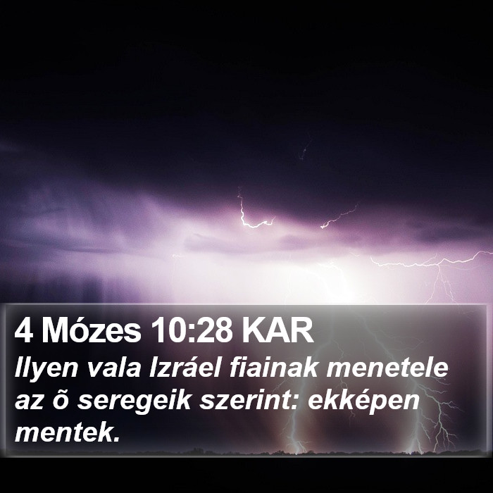 4 Mózes 10:28 KAR Bible Study