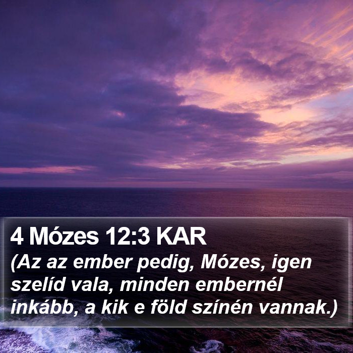 4 Mózes 12:3 KAR Bible Study