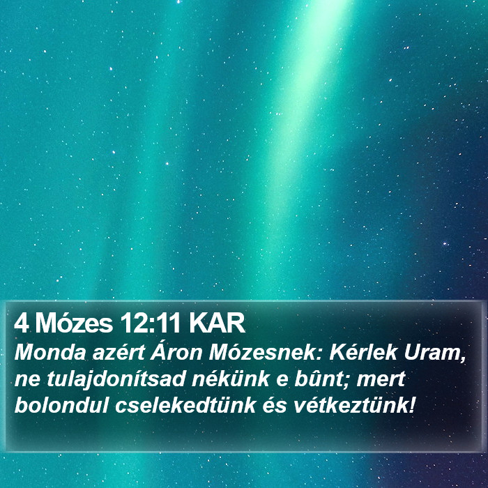 4 Mózes 12:11 KAR Bible Study