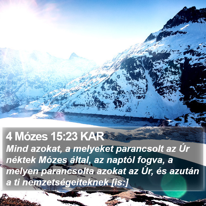 4 Mózes 15:23 KAR Bible Study