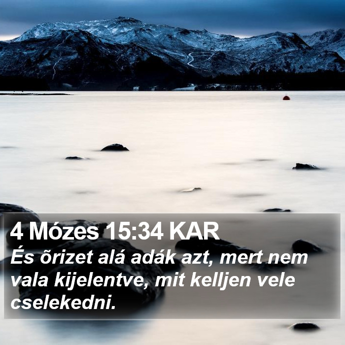 4 Mózes 15:34 KAR Bible Study