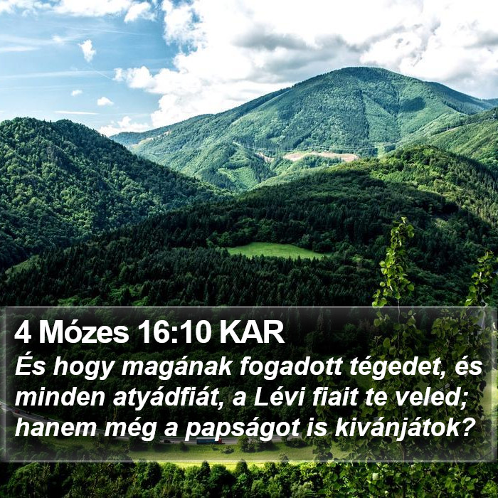 4 Mózes 16:10 KAR Bible Study