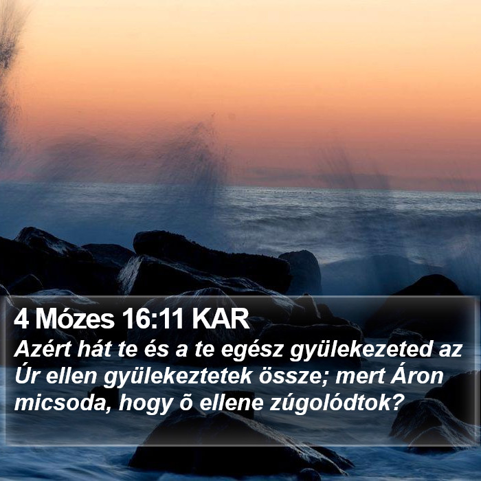 4 Mózes 16:11 KAR Bible Study