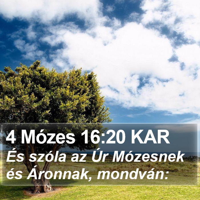 4 Mózes 16:20 KAR Bible Study