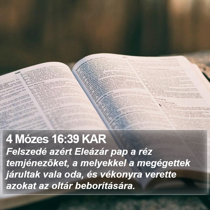 4 Mózes 16:39 KAR Bible Study